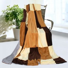 Onitiva - [Modern Stylish] Soft Coral Fleece Patchwork Throw Blanket (59 by 78.7 inches)