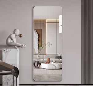 60"x 15" inch Full Body round corner mirror for Living Room Bedroom Cloakroom Wall hanging with hanging hole High quality 5mm silver mirror Explosion-