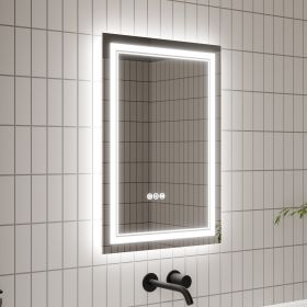 LED Bathroom Mirror, 20x28 inch Bathroom Vanity Mirrors with Lights, Mirrors for Wall with Smart Touch Button, Anti-Fog, Memory Function